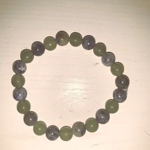 Blue dot Jasper & Green Aventurine Bracelet